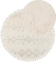 Teppich HARRAN Hellbeige ø 140 cm Baumwolle_840591