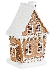 Weihnachtsdekoration 3er Set LED RIMPI 21/25/26 cm Haus Braun_1175151