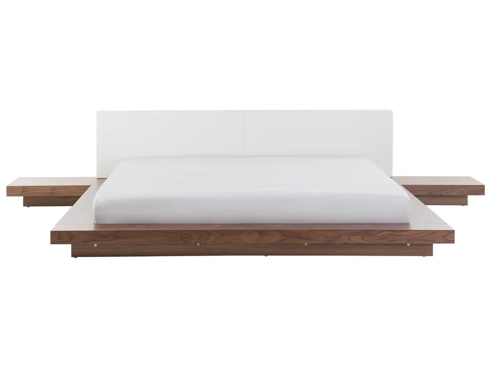 Bed ZEN 180 x 200 cm (EU Super King) Brown Ash Wood - Beliani.nl
