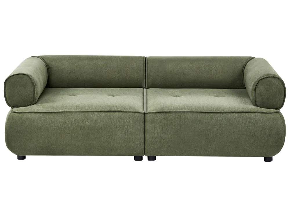 Sofa 3-Sitzer SALLA mit Ottomane Stoff Grün_1058289