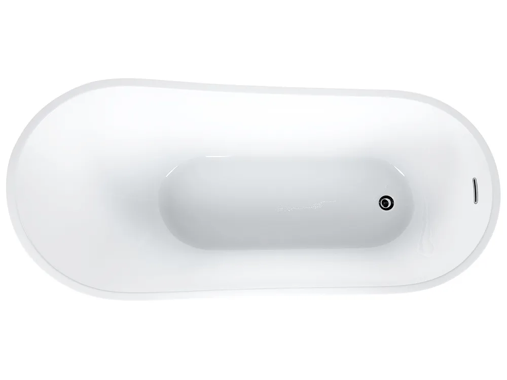 Freistehende Badewanne SOLARTE 170 x 78 cm Schwarz / Weiß_857583