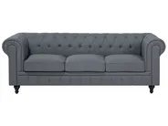 Ecksofa 6-Sitzer CHESTERFIELD Stoff Grau rechtsseitig_706676