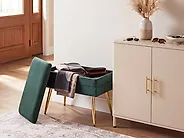 Upholstered Storage Bench ODESSA Velvet Dark Green_1188388