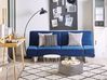 Schlafsofa 2-Sitzer YORK Samtstoff Marineblau