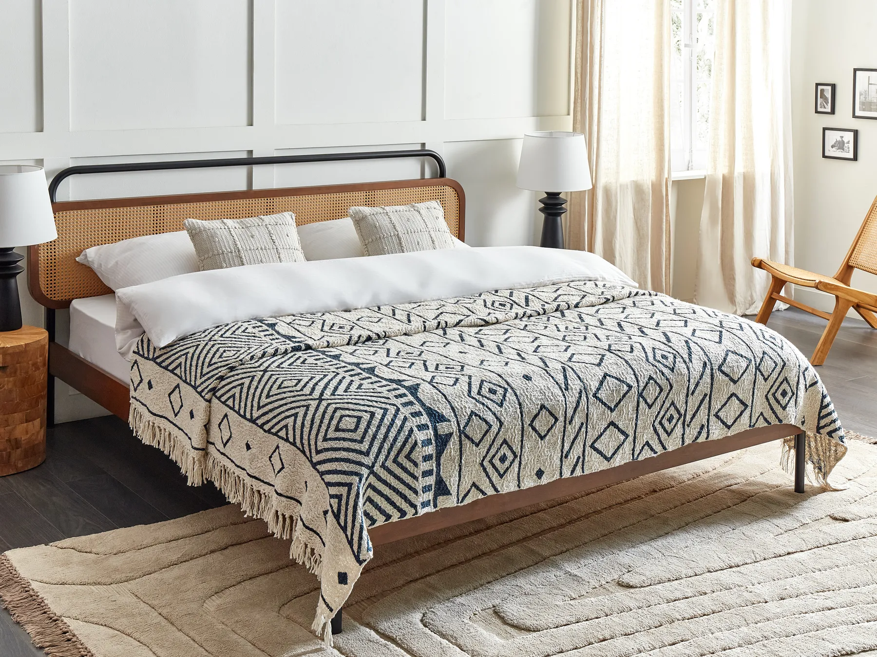 Kuscheldecke NAJUY Baumwolle 220 x 240 cm Beige_907462