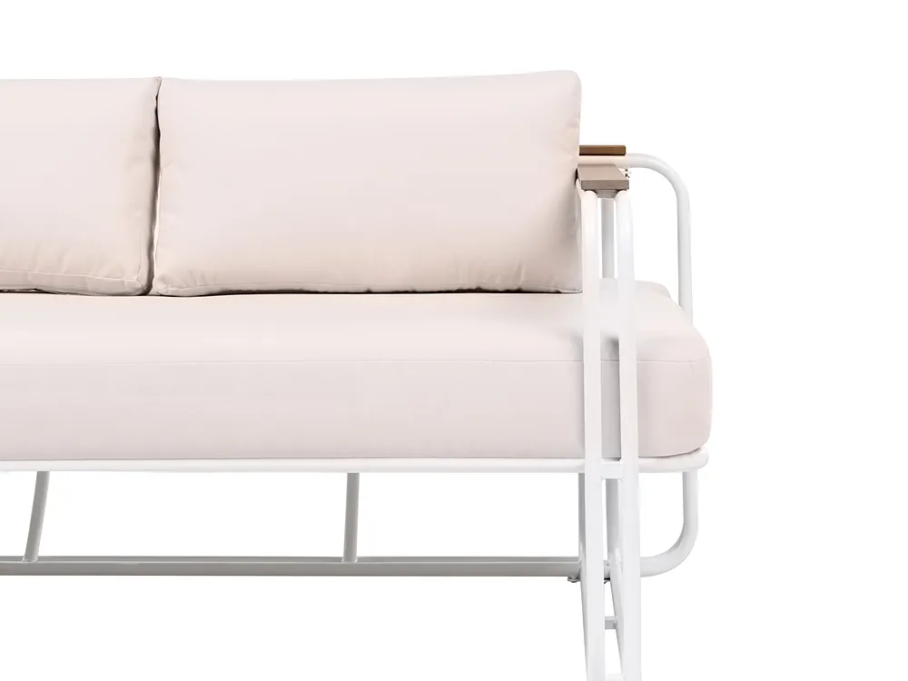 Garden Lounge Set with Table and Ottoman 3 Seater CAMEROTA  Metal White_1159162