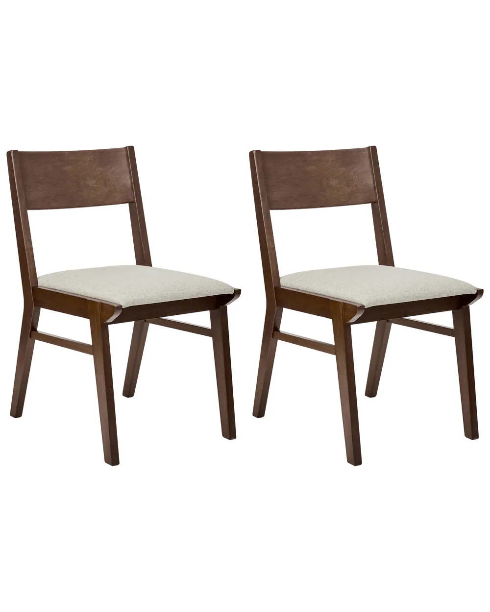 Esszimmerstuhl 2er Set ENOLA Holz Braun / Hellbeige
