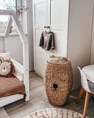 Kids Basket Teddy Bear SAMBUR Wicker Natural_900302