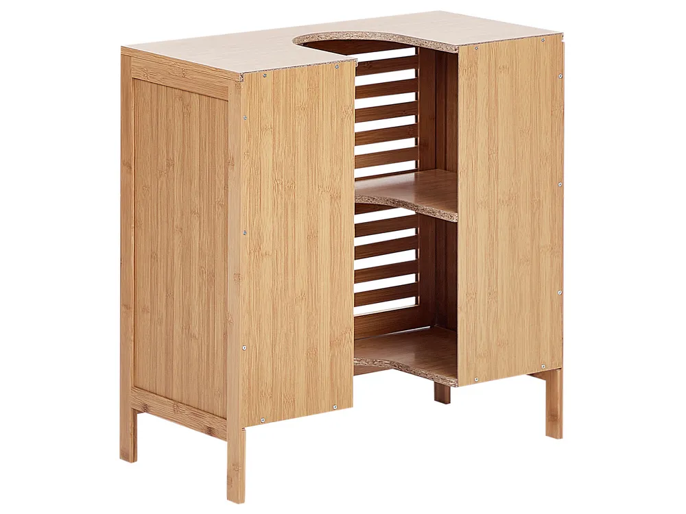 Waschbeckenunterschrank MISSOULA Bambus 60 cm Hellbraun - Beliani.de