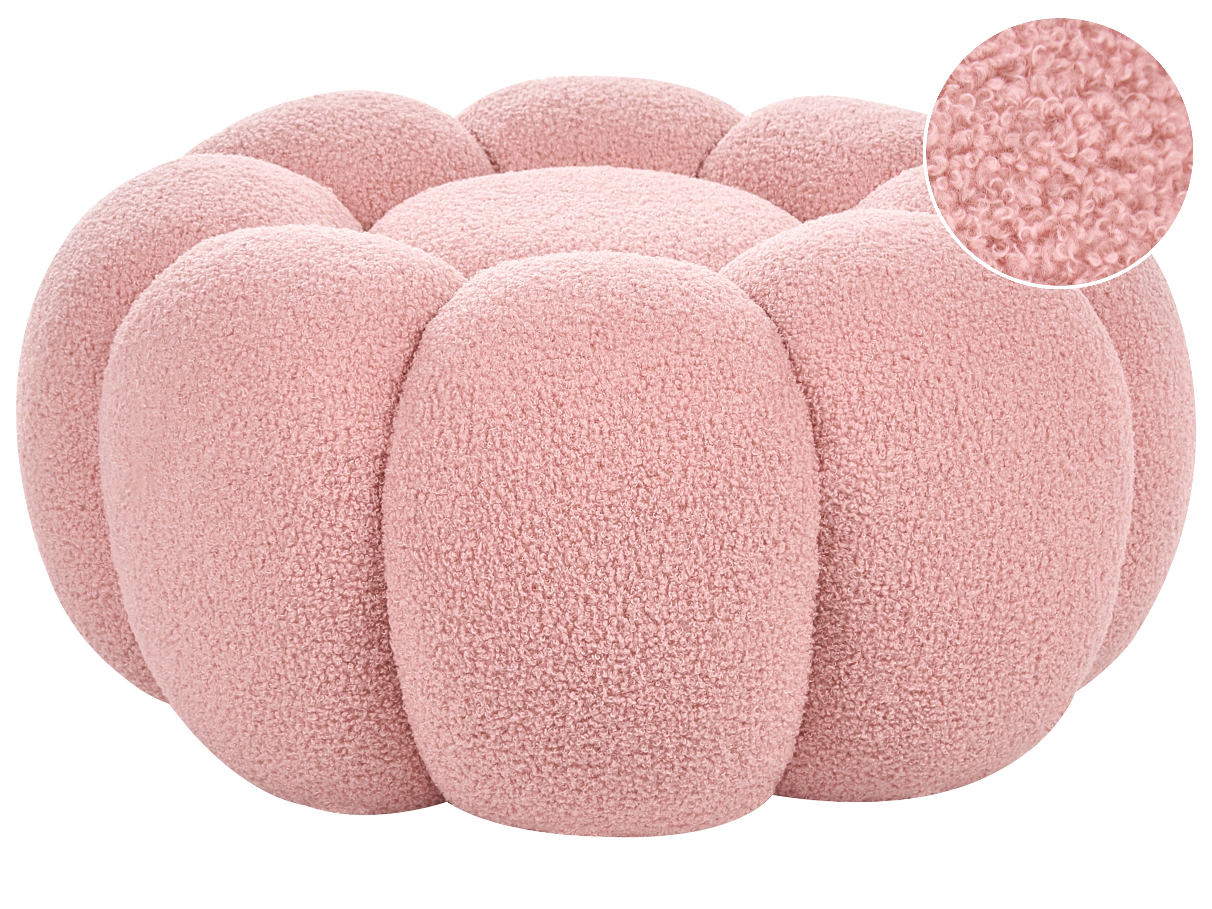 Pouf BEAUFORT Bouclé Rosa