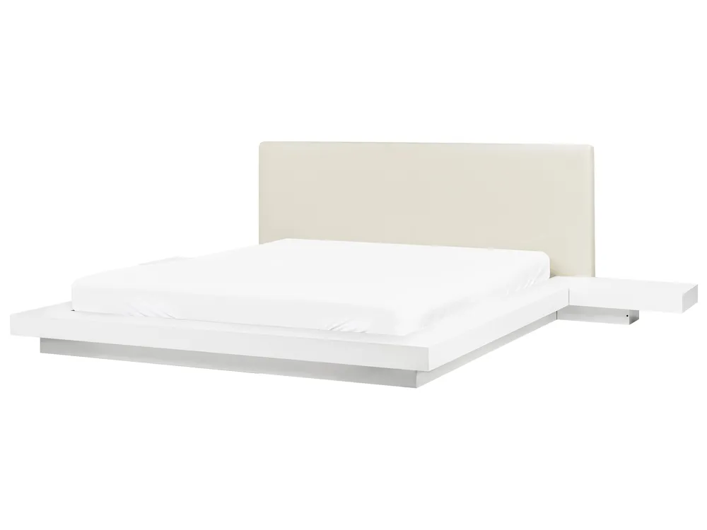Bett mit LED Kunstleder ZEN 160 x 200 cm Weiß_938349