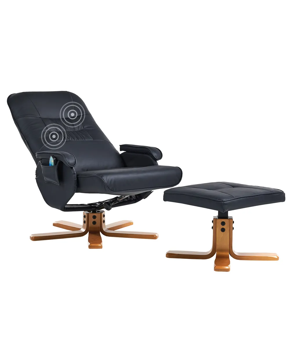Massagestuhl RELAXPRO mit Fußstütze Kunstleder Schwarz