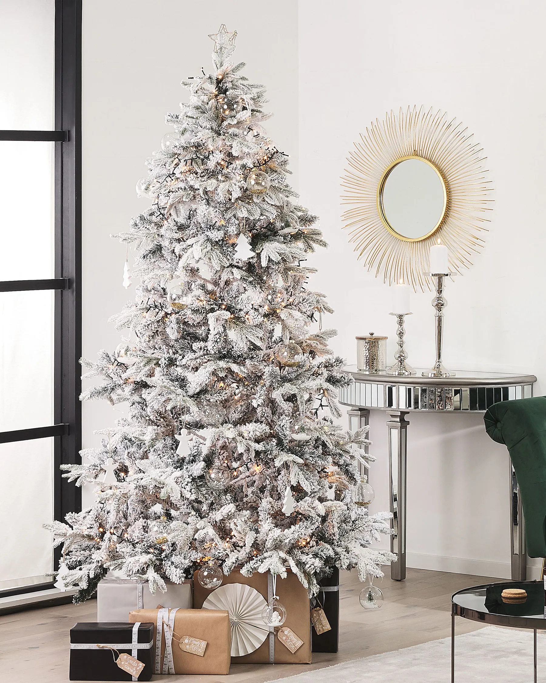 Künstlicher Weihnachtsbaum mit Schnee TOMICHI 210 cm Weiß_782993