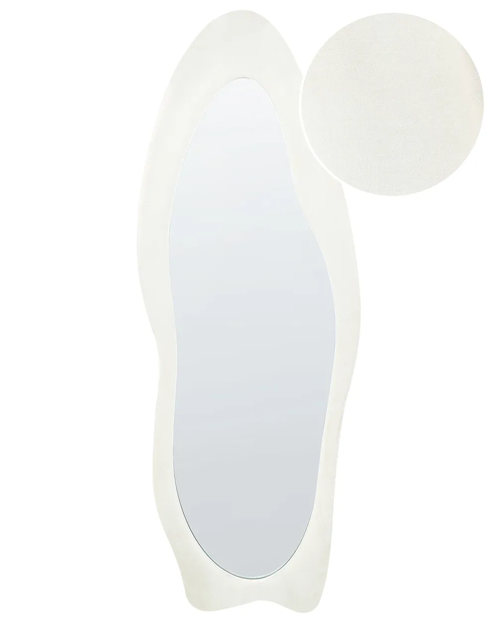 Wandspiegel REIGNY 57 cm 160 cm Samtstoff Weiß