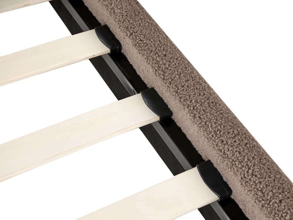 Bett ohne Kopfteil Bouclé ROANNE 160 x 200 cm Taupe_995503