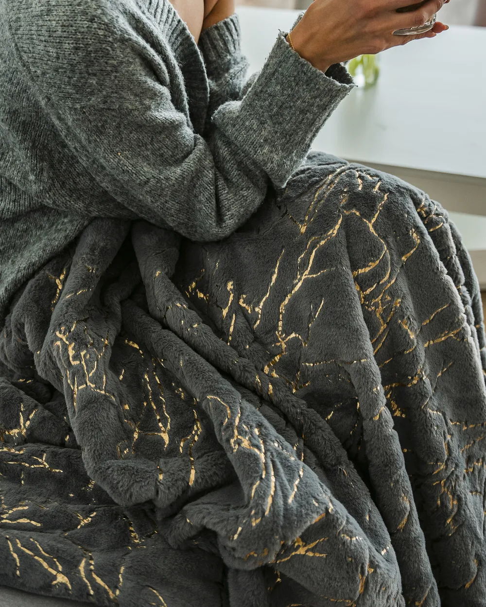 Blanket GODAVARI 150 x 200 cm Grey_978248