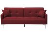 Schlafsofa 3-Sitzer LUCAN Stoff Dunkelrot