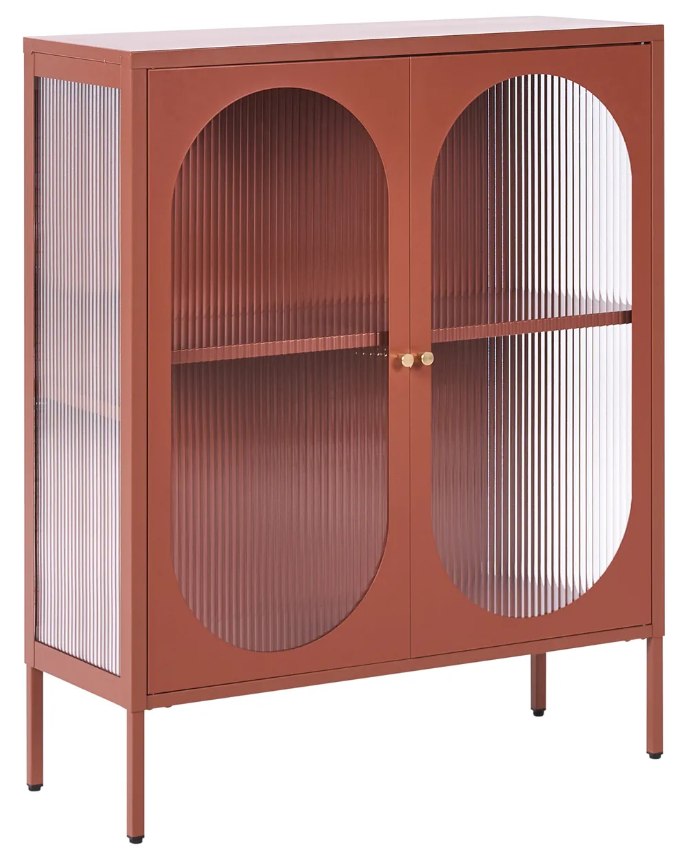 Sideboard mit Glastüren SARRE 90 cm Metall Goldbraun