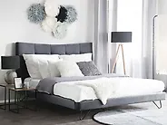 Bed Fluweel LANNION 160 x 200 cm Donkergrijs_1177674