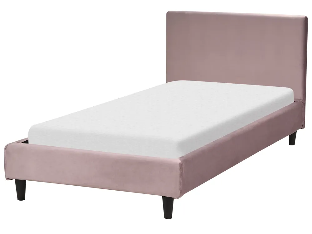 Bettrahmenbezug Samtstoff FITOU 90 x 200 cm Rosa_900376
