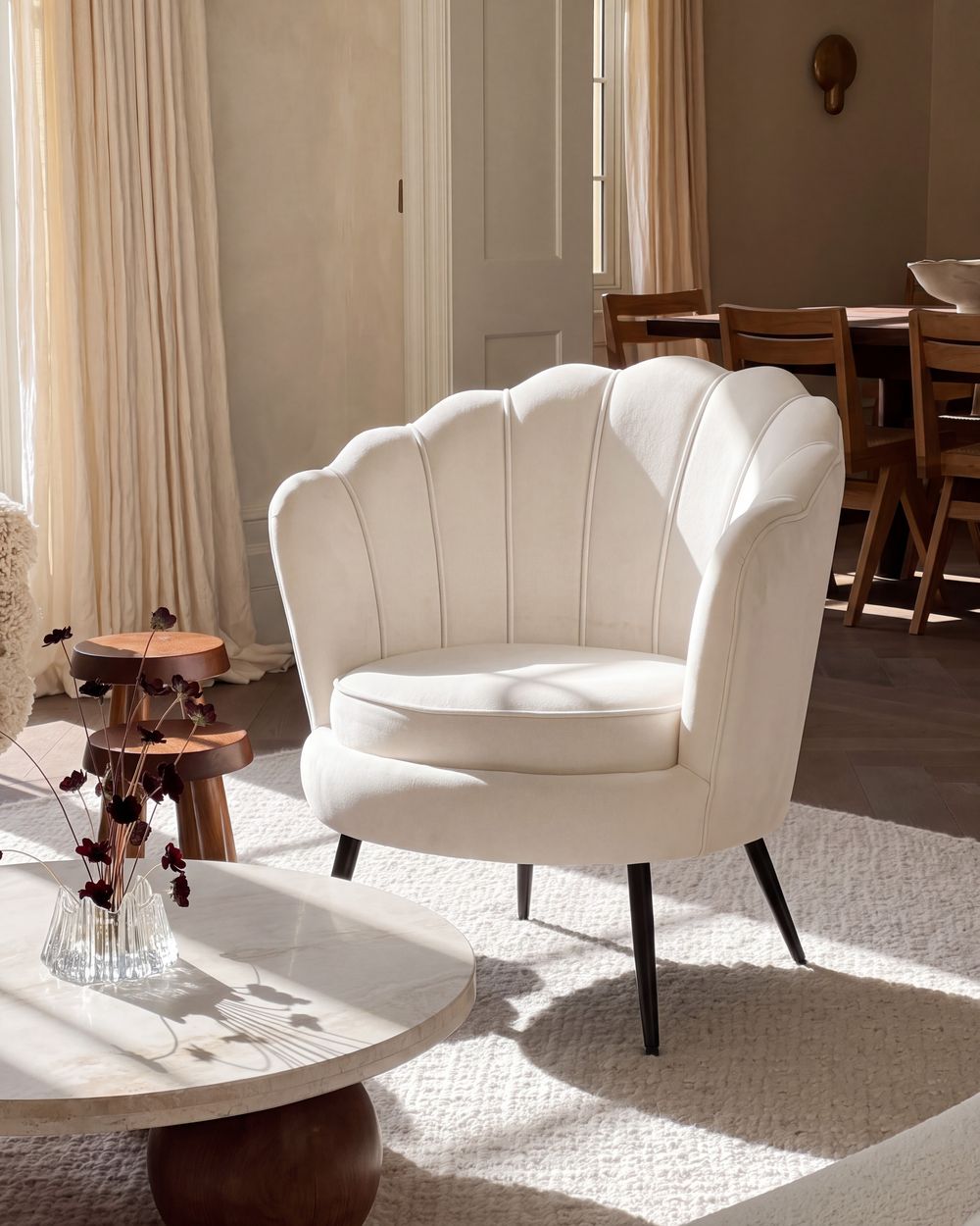 Armchair LOVIKKA Velvet Off-White