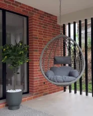 Hanging Chair TOLLO PE Rattan Grey_1092586
