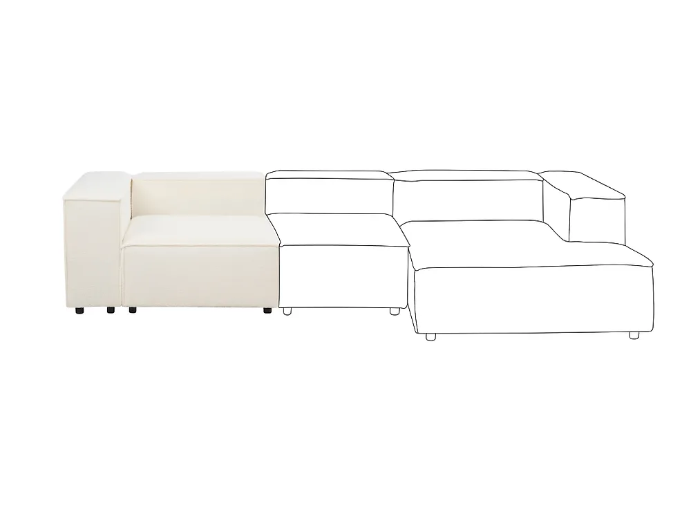 Eckmodul ARDAL Bouclé Cremeweiß_908123