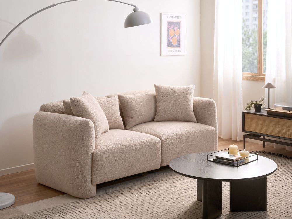 Sofa 3 Seater EKENES Boucle Beige
