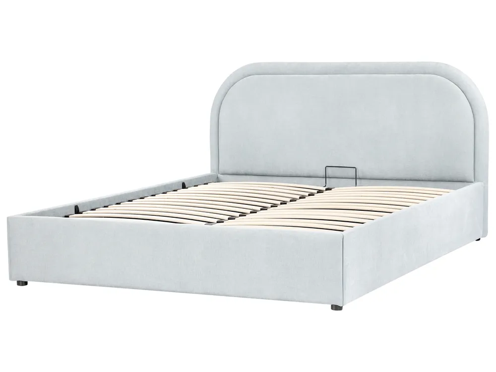 Ottoman Bed QUILLIEN Chenille Light Blue 140 x 200 cm (EU Double)_989839
