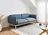 Sofa 3-Sitzer LJUNG Stoff Blau