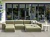 Garden Sofa with Ottoman 7 Seater BATTIFOLLO Modular Olive Green