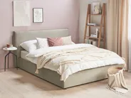 Ottoman Bed LAVAUR Velvet Taupe 160 x 200 cm (EU King Size)_985964