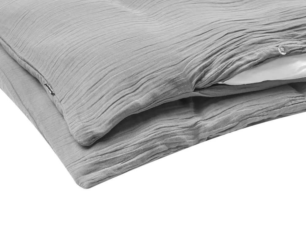 Bettwäsche-Set SUMNER 220 x 240 cm Baumwollmusselin Hellgrau_1060107