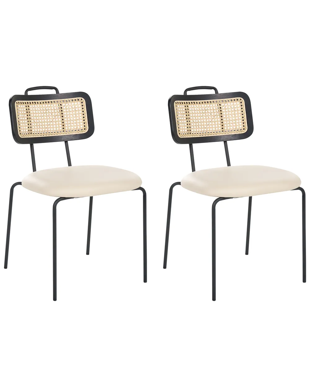 Esszimmerstuhl 2er Set ADELANTO Metall Hellbeige