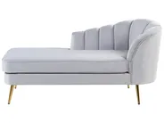 Rechtsseitige Chaiselongue ALLIER Samtstoff Hellgrau_872793