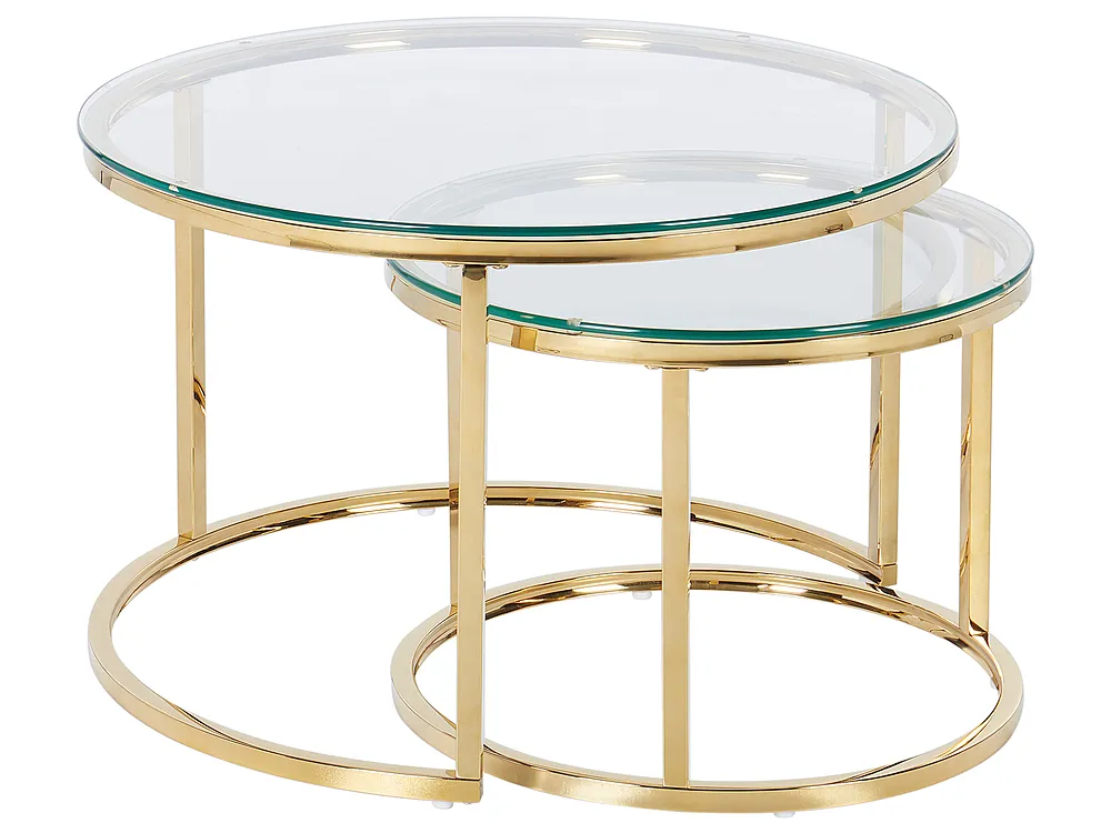 Beistelltisch BEVERLY Glas Gold