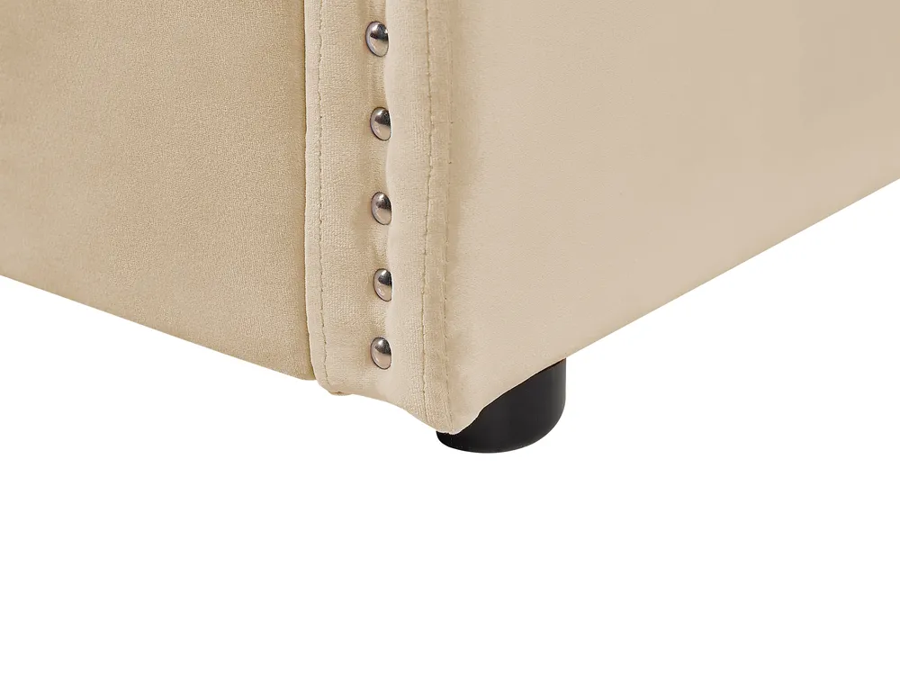 Ausziehbett Samtstoff TROYES 90 x 200 cm Beige_837082