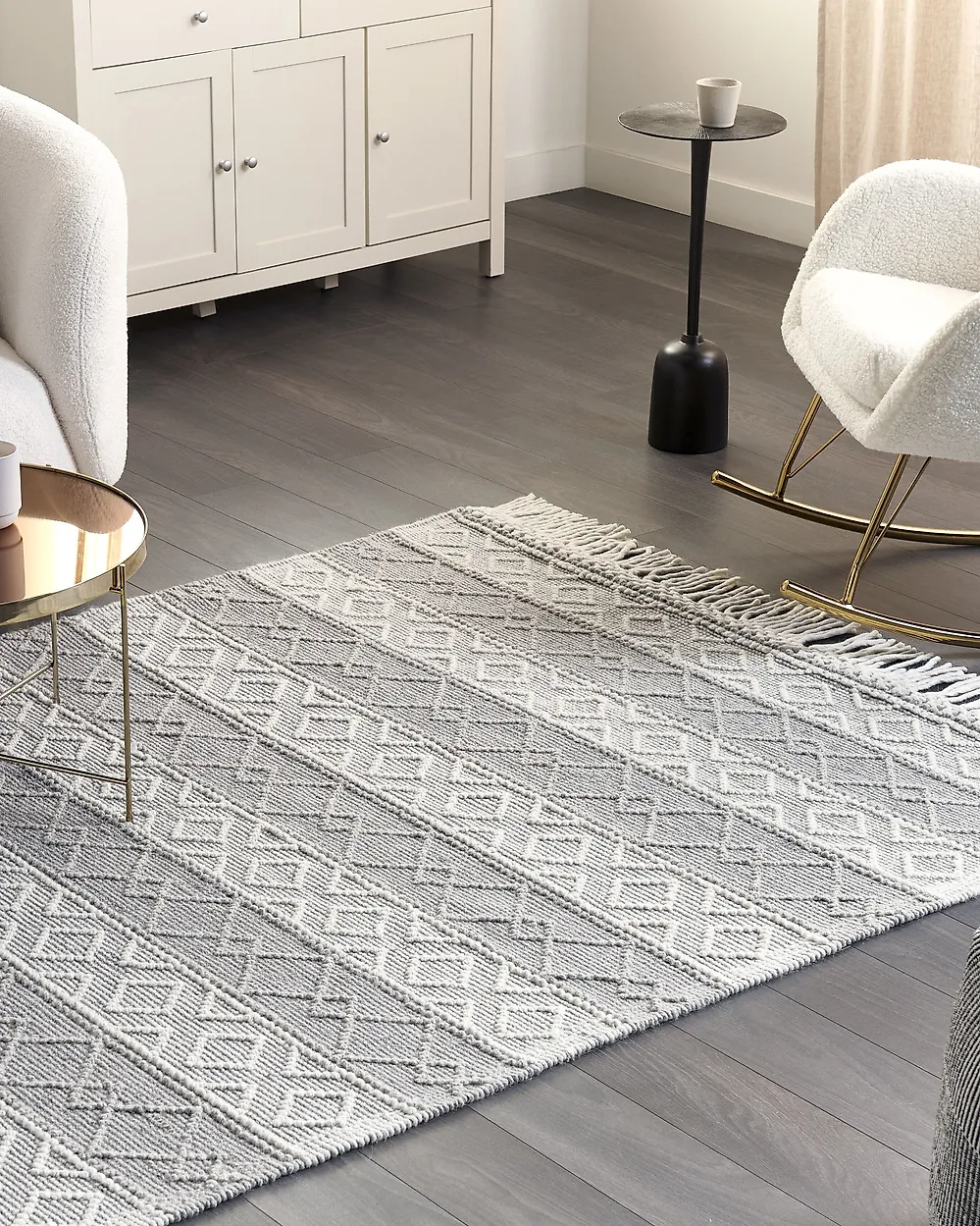 Rug TONYA Grey 160 x 230 cm Wool_1184688