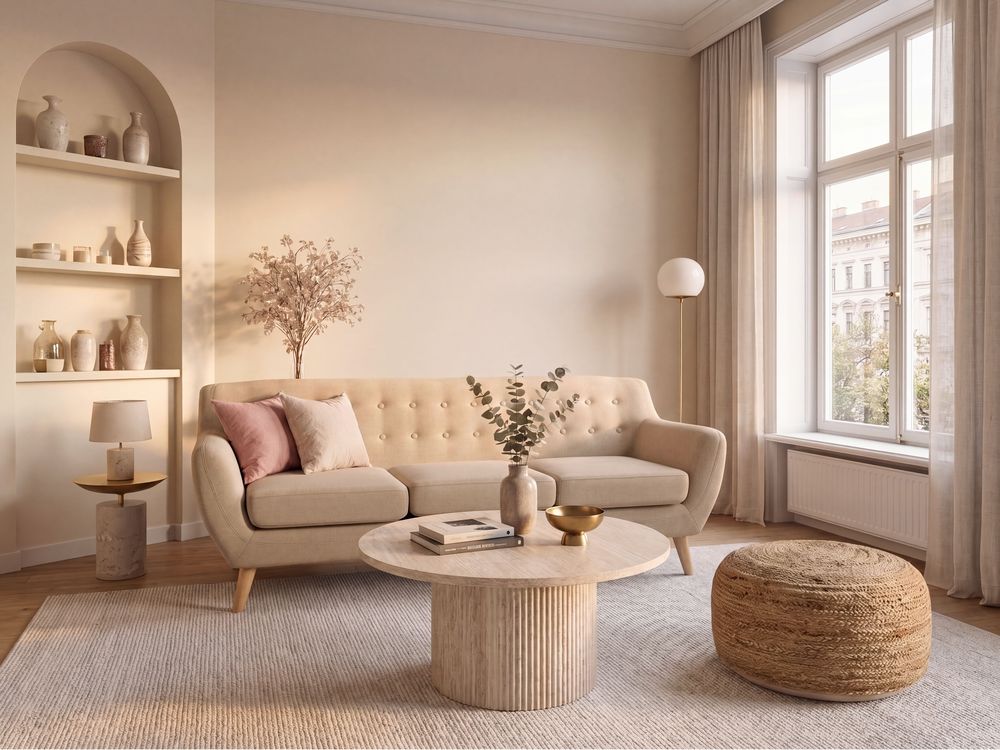 Sofa 3 Seater MOTALA Fabric Beige