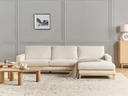 Corner Sofa 4 Seater SIGGARD Boucle White Left Hand_944459