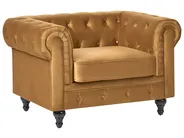 Living Room Set 4 Seater CHESTERFIELD Velvet Gold_1041510