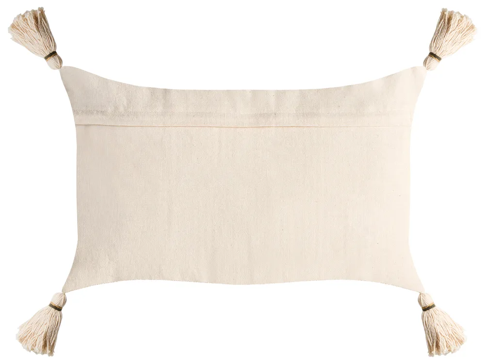 Set of 2 Decorative Cushions FAGRAEA 30 x 50 cm Cotton Light Beige Christmas Motif_1029984