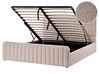 Ottoman Bed LUNAN Boucle Beige 160 x 200 cm (EU King Size)