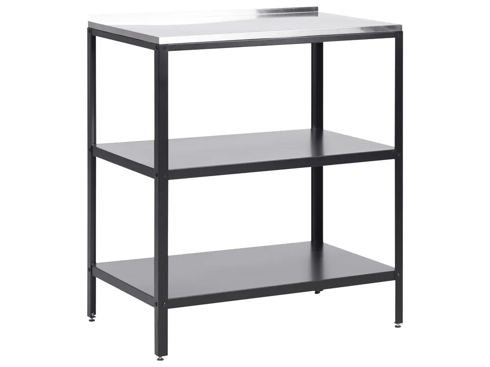 Outdoor-Küche 2er Set mit Spüle VILAMA Schwarz Metall_872471