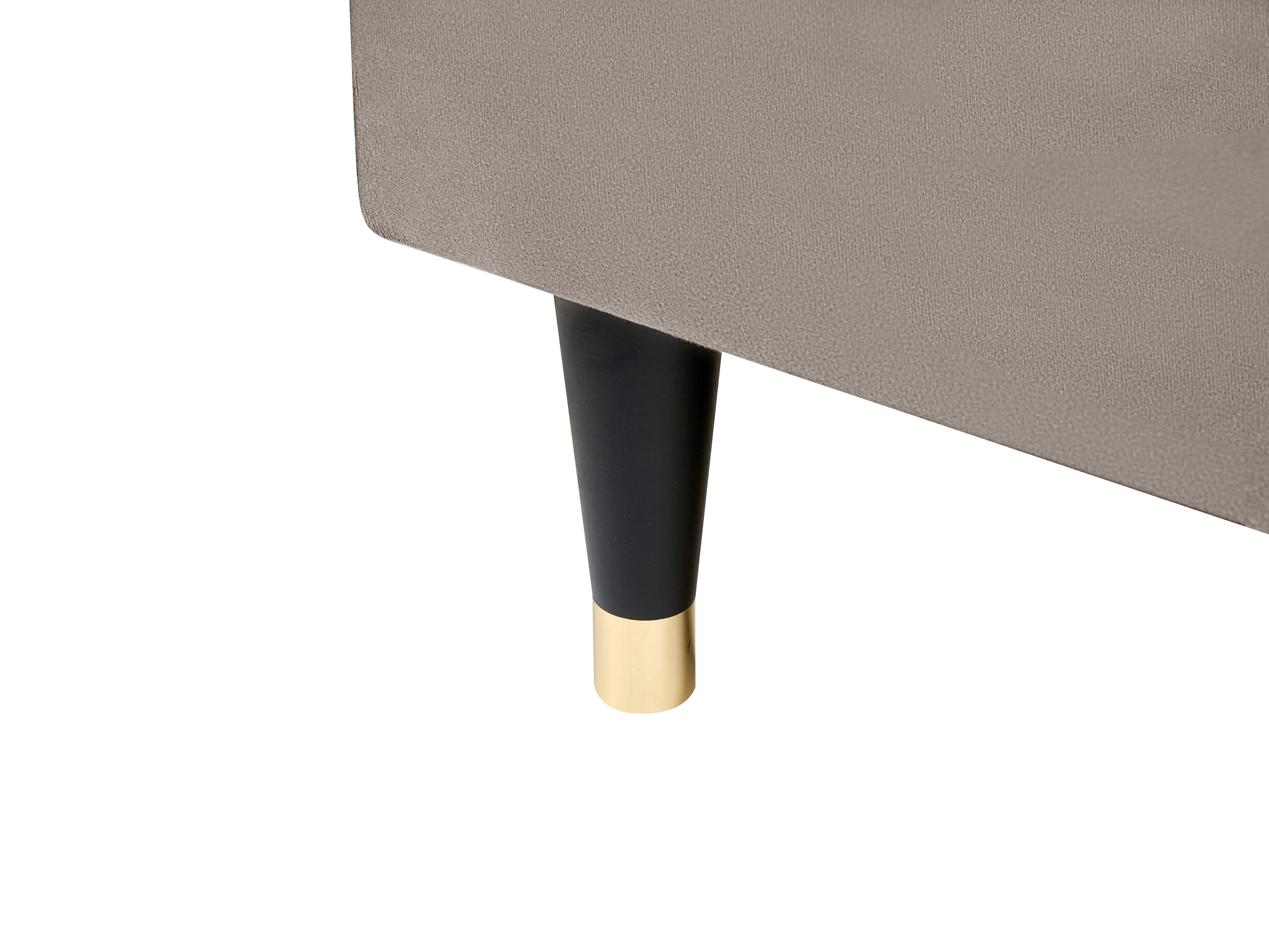 Kontinentalni krevet s prostorom za pohranu DAME Samet Sivo-bež 160 x 200 cm_1004863