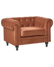 Armchair CHESTERFIELD Velvet Golden Brown_1033555