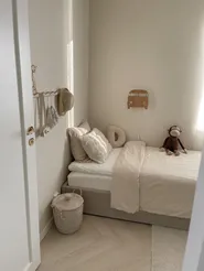 Bett mit Stauraum ohne Kopfteil DINAN Stoff Taupe 90 x 200 cm_835879