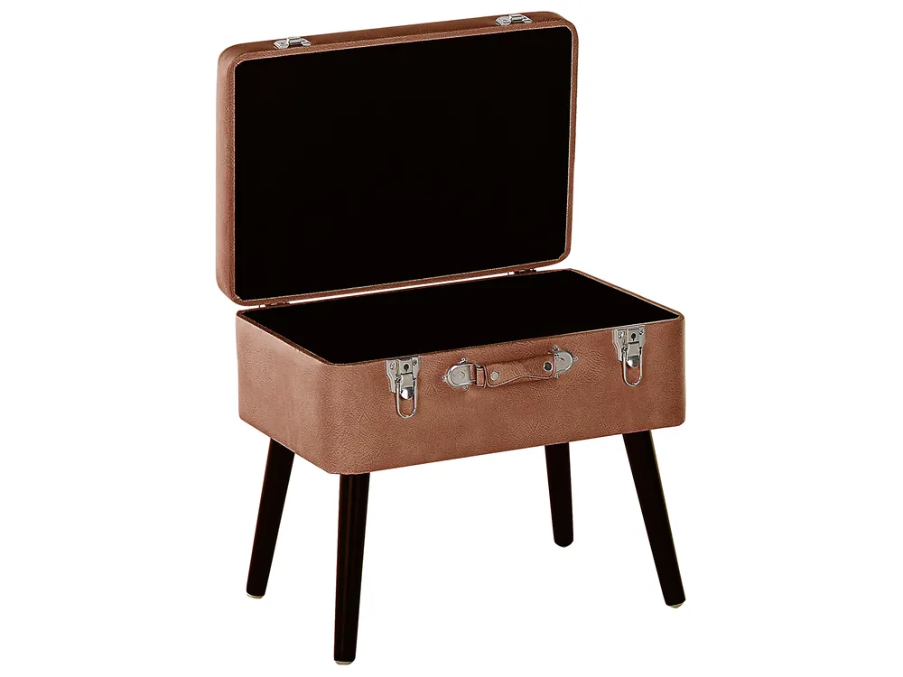 Hocker mit Stauraum MALLARD Kunstleder Goldbraun_719895