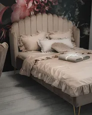 Bed Velvet AMBILLOU 140 x 200 cm (EU Double) Taupe_987860