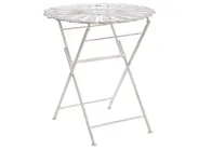 Bistro-Set mit Bank PAVIA Metall Cremeweiß_1046359